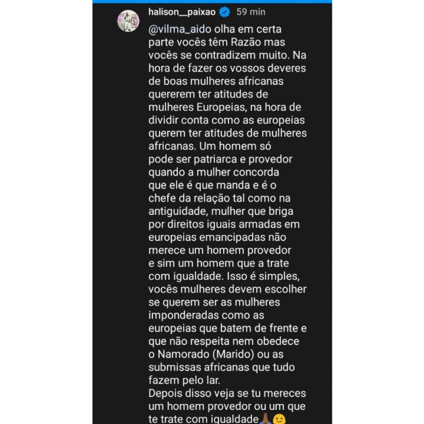 Halison Paixão: Partilha a sua opinião sobre de quem é a responsabilidade de assegurar o lar